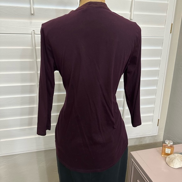 Ann Taylor Plum Button-Down Blouse - Picture 2 of 3